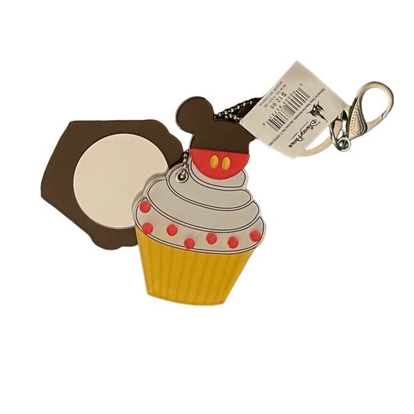 Disney Mickey Mouse Acrylic Cupcake Keychain with Mirror Disney Parks Merch NWT - Picture 6 of 6